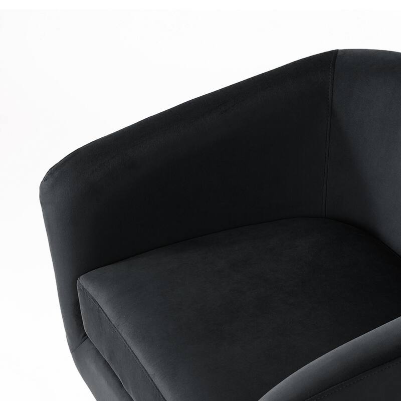 Velvet Low-Back Barrel Chair 360° Swivel Accent Armchair