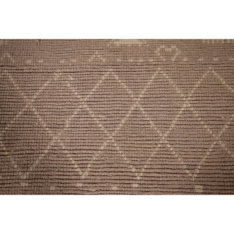 Earth Tone Moroccan Large Oriental Area Rug Handmade Wool Carpet - 9'11"x 15'2"