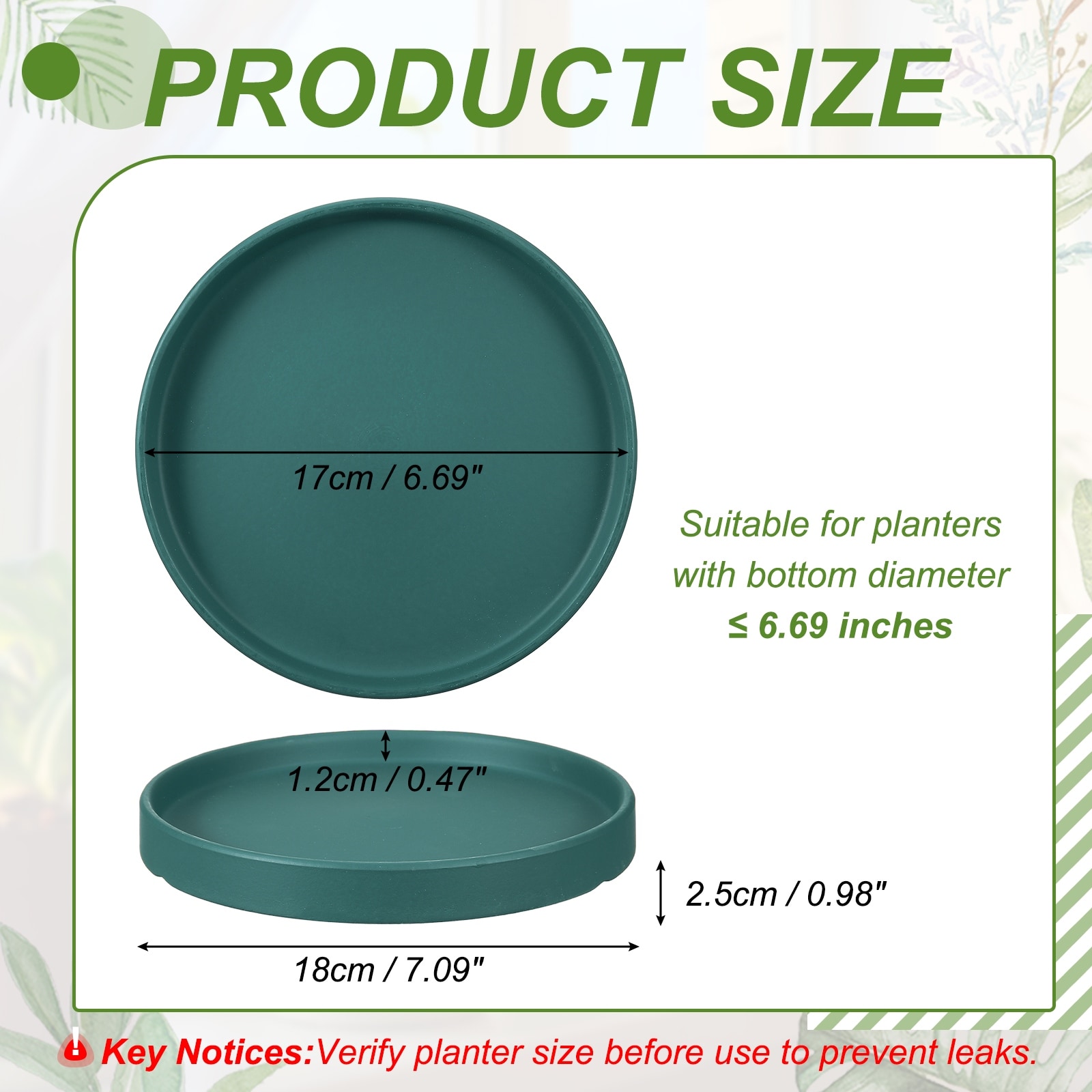 Ceramic Plant Saucers, Round Flower Planter Water Trays Ceramic Plant Saucer Pot Tray