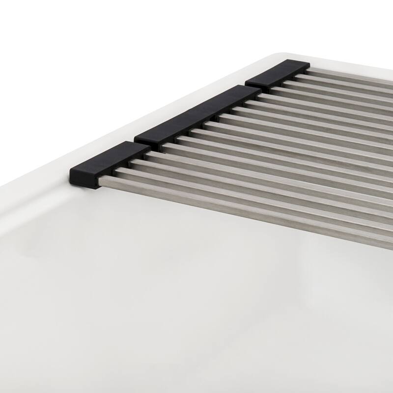 Ruvati 23-inch epiCube Granite Composite Workstation Drop-in Bar Prep Sink Matte White - RVG1622WH