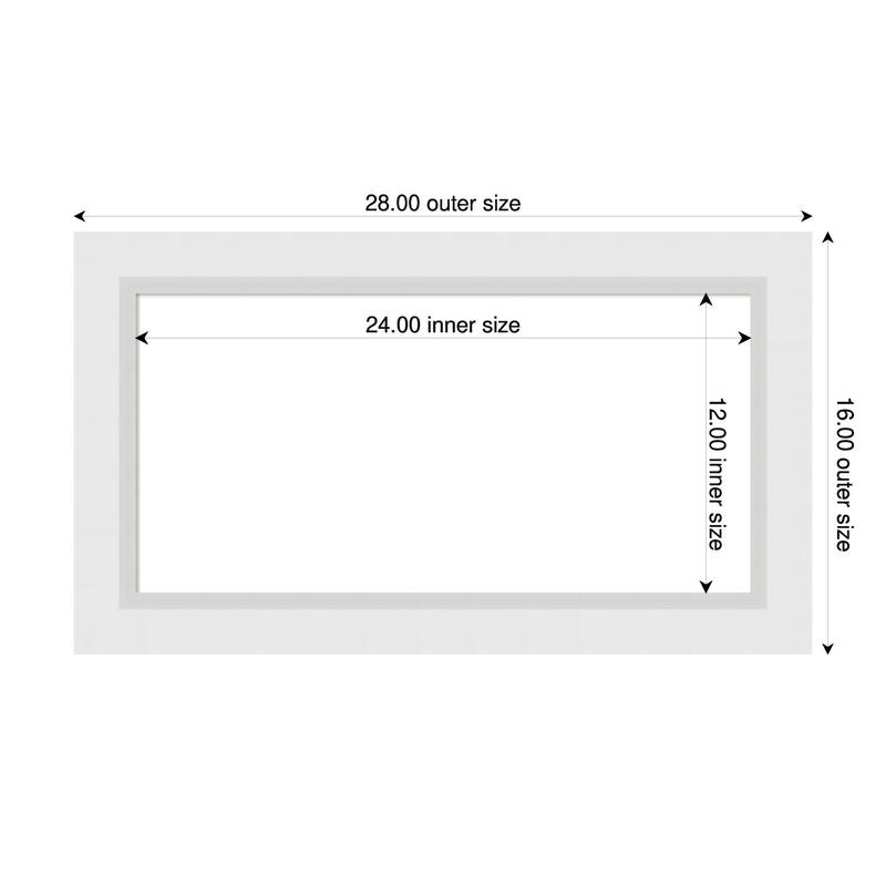 Amanti Art Blanco White Framed Dry Erase Magnetic Board - 28 x 16 in