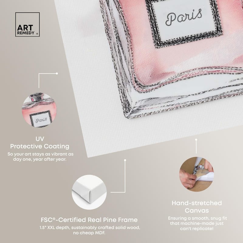 Simple Perfume Bow Canvas by Art Remedy, Gallery Wrapped