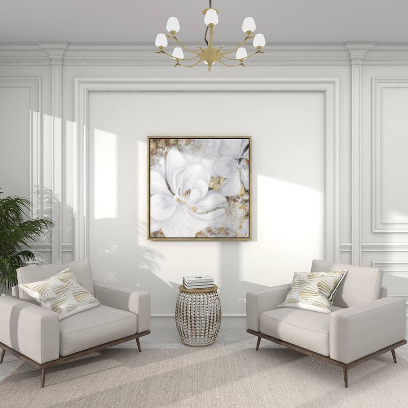 Metal Open Frame Accent Table with Crystal Embellishments - Gold or Black