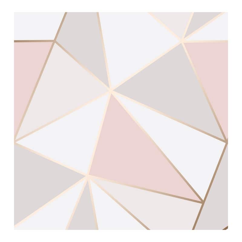 Fine Decor Arken Rose Gold Geometric Wallpaper - 20.5 x 396 x 0.025