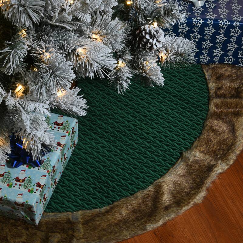 National Tree Company 48 in. Rural Homestead Collection Quilted Tree Skirt - 48 in