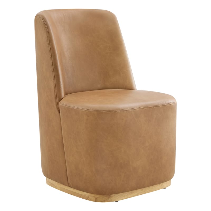 Brian Modern Dining Chairs with Casters&Wood Base Set of 2