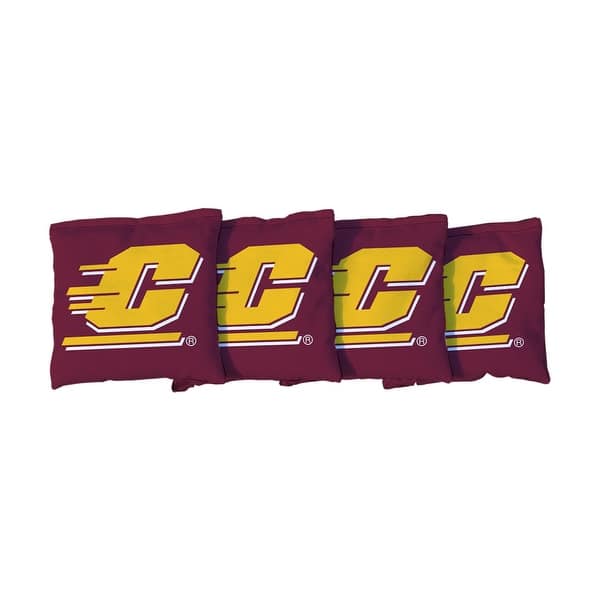 slide 2 of 3, Central Michigan Chippewas Maroon Cornhole Bags All-Weather Resin Filled