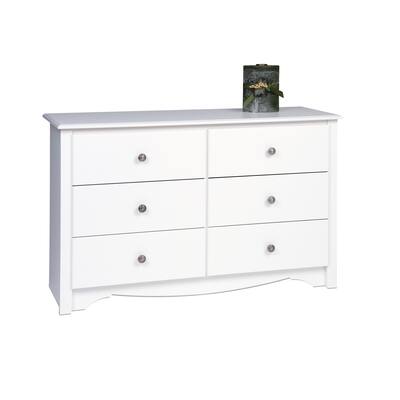Prepac Monterey 6 Drawer Double Dresser for Bedroom, Wide Chest of Drawers, Traditional Bedroom Furniture