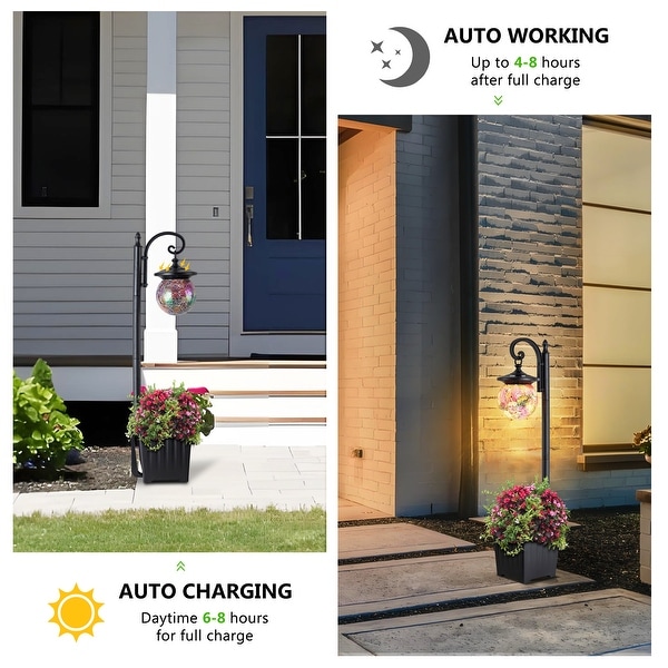 C Cattleya Integrated LED Solar Outdoor Post Light with Planter