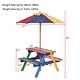 preview thumbnail 8 of 6, 4 Seat Kids Picnic Table w/Umbrella Garden Yard Folding Children Bench