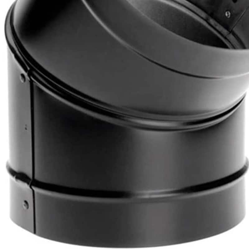 DuraVent DuraBlack 6" Stainless Steel Single Wall 45 Degree Elbow Stove Pipe - 2.20