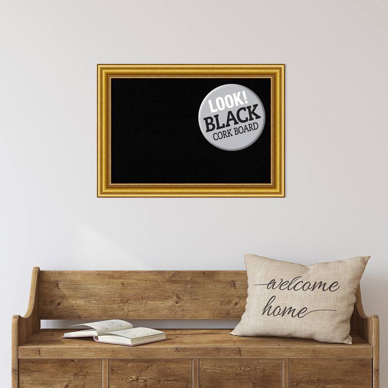 Framed Black Cork Board, Townhouse Gold