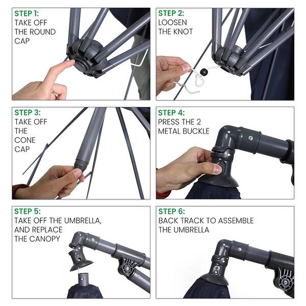 Shop Black Friday Deals On 10ft 8 Ribs Patio Offset Umbrella Replacement Canopy Canopy Only Overstock 31880212