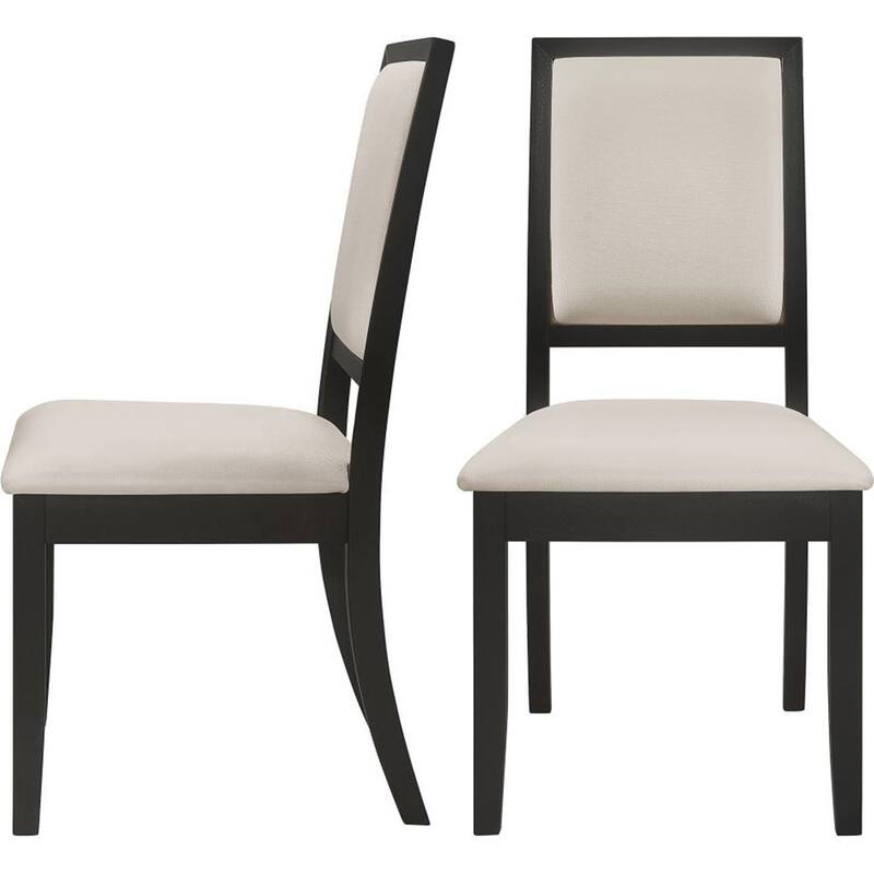 Prestige Cream Upholstered Black Wood Dining Chairs (Set of 2)