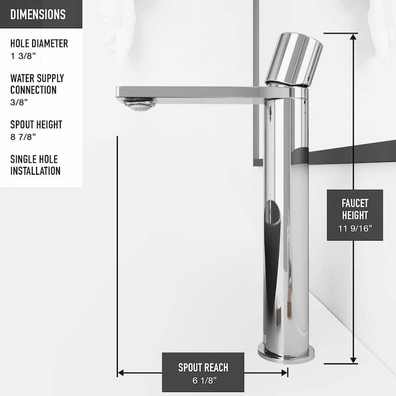 VIGO Gotham 12" H Single Handle Single Hole Bathroom Vessel Faucet