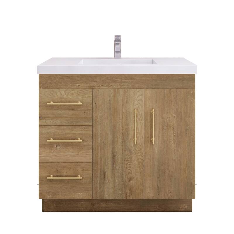 Eliza 36'' Freestanding Vanity(Left Drawers) with Single Sink