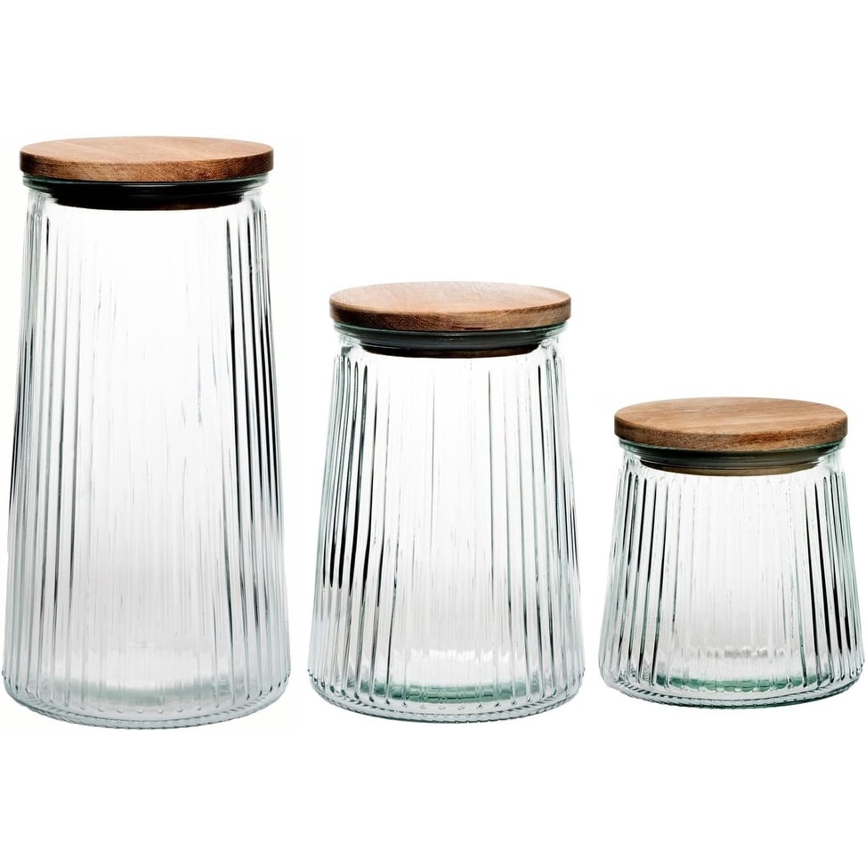 Premius Airtight 3-Piece Kitchen Glass Canister Set - N/A - Bed Bath &  Beyond - 29659474