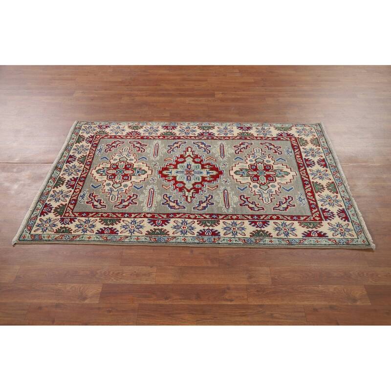 Kazak Accent Rug Handmade Traditional Oriental Wool Carpet - 3'3" x 5'0"