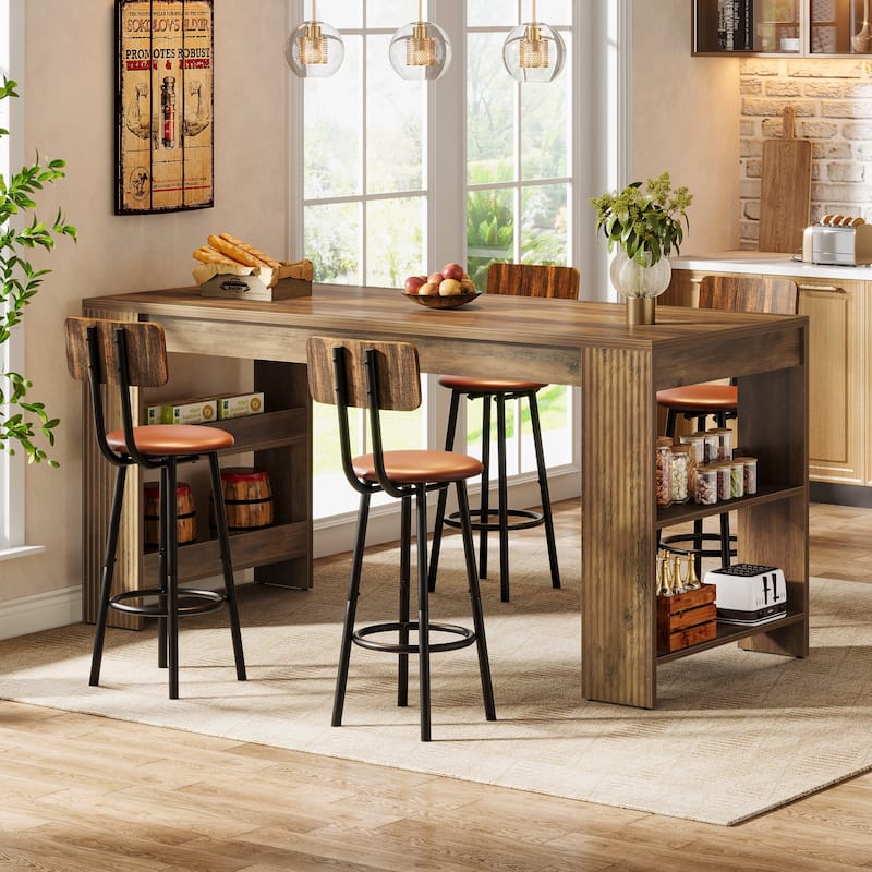 63-Inch Kitchen Island with Storage