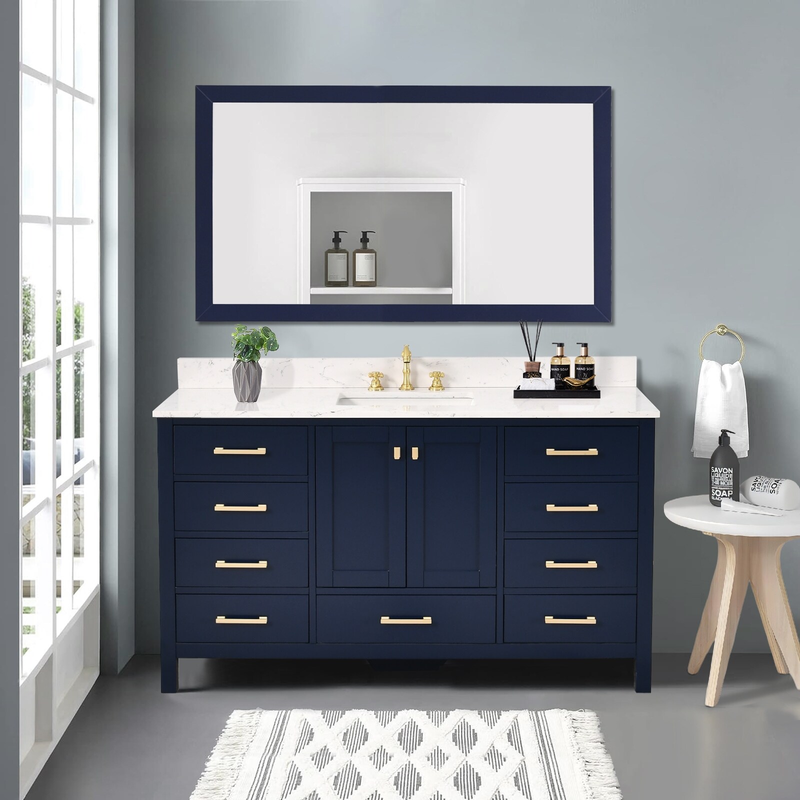 Bathroom Vanity With Sink In 24/30 Inch, Floating Bathroom Vanity With Soft Close Door