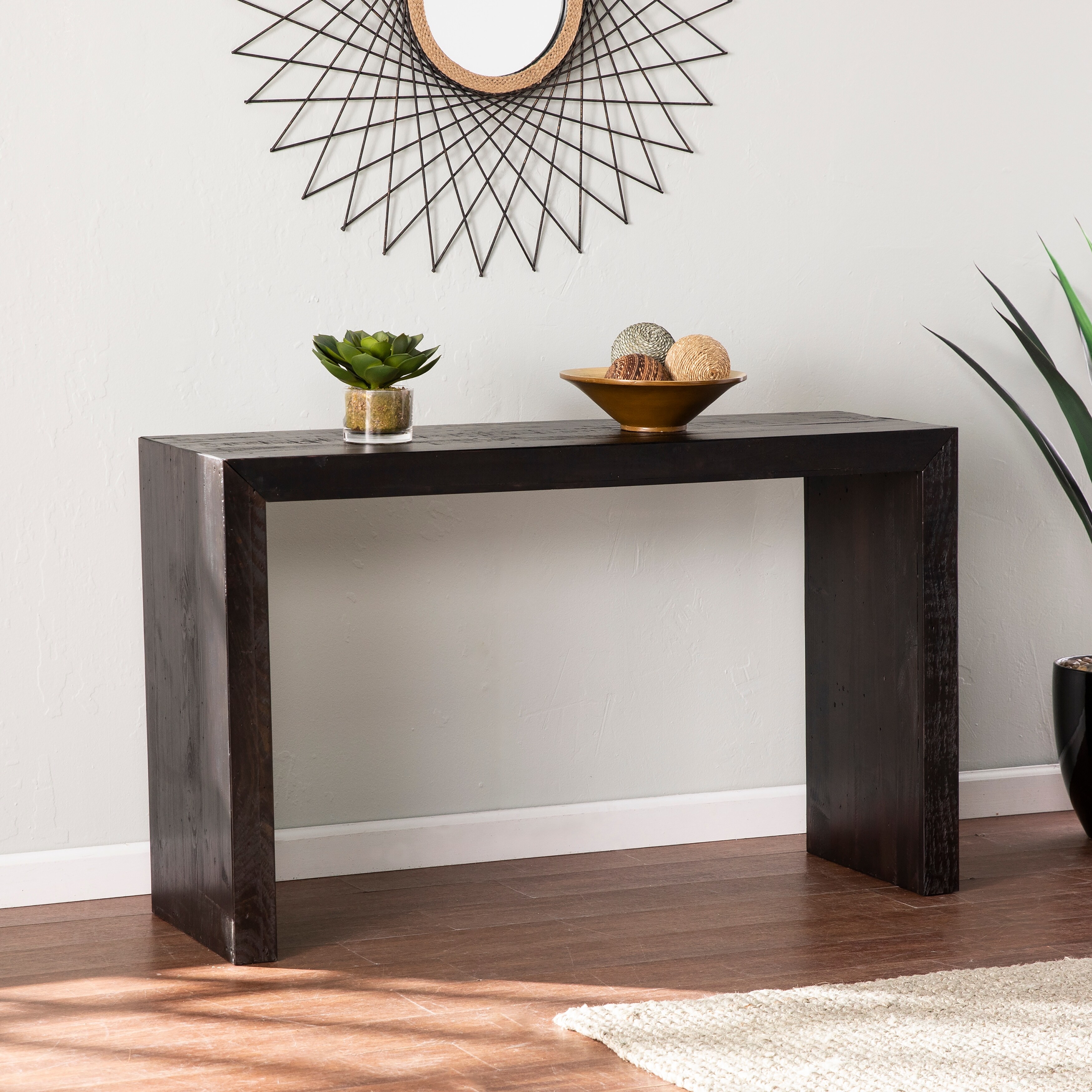 Carson carrington blythe black hot sale reclaimed wood console table