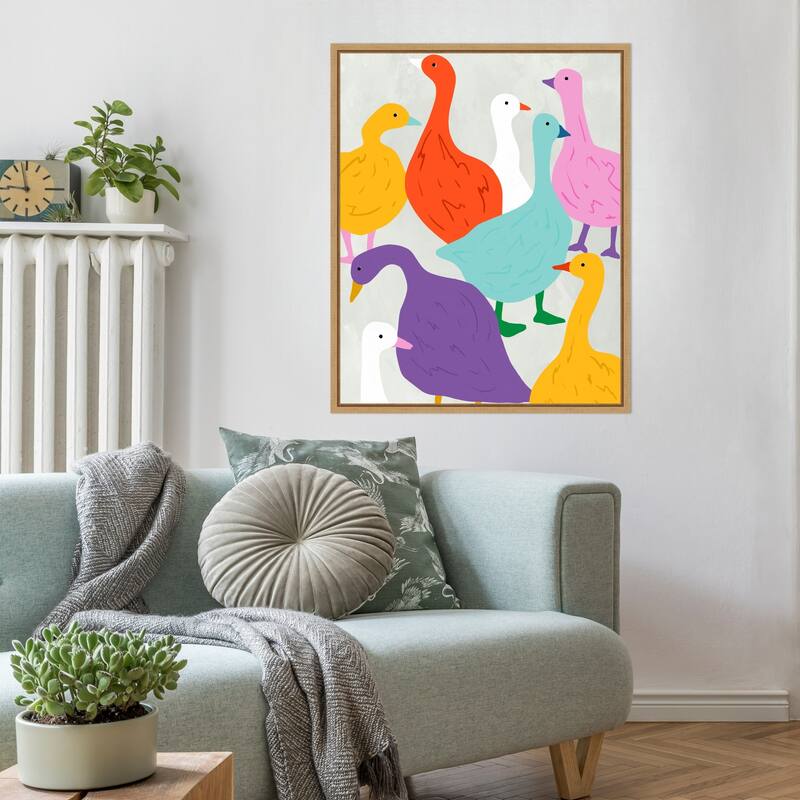 Duck Around a Find Out by Uma Gokhale Framed Canvas Wall Art