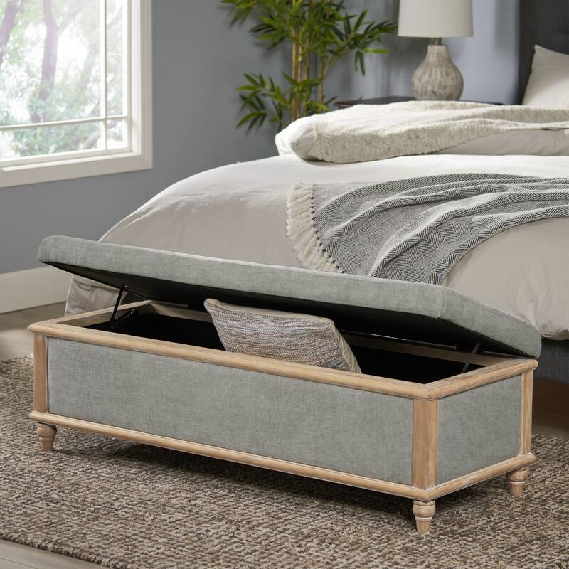 Abilene Fabric Storage Ottoman Bench by Christopher Knight Home