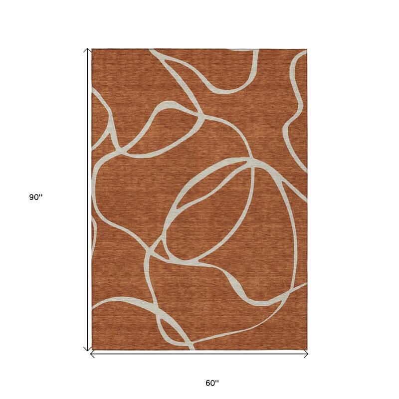HomeRoots Abstract Transitional Rectangle Outdoor Rug