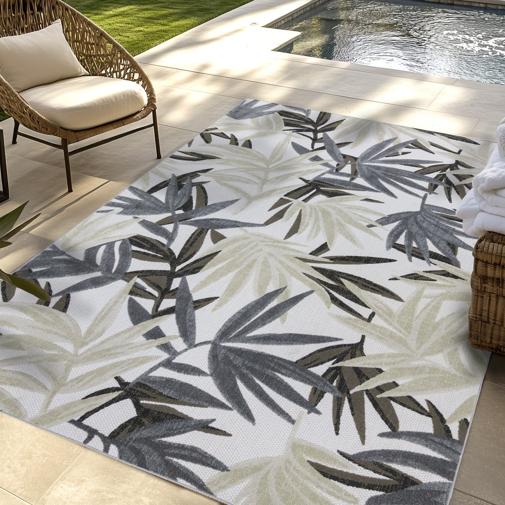 Gertmenian Kalari Modern Bold Multicolored High-Low UV Protected Polypropylene Woven Indoor/ Outdoor Area Rug Collection