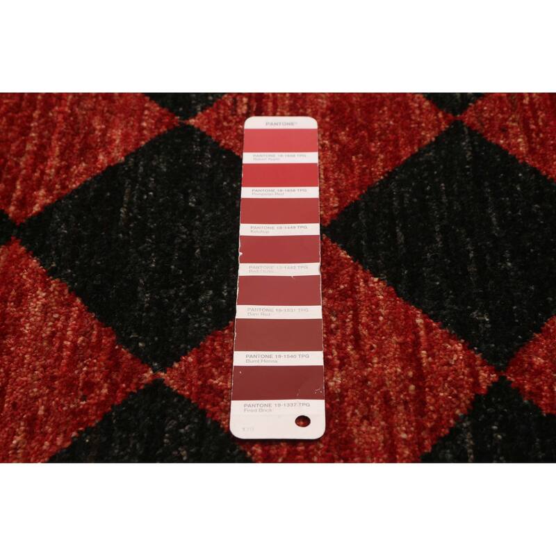 ECARPETGALLERY Hand-knotted Finest Peshawar Ziegler Red Wool Rug - 7'10 x 9'10