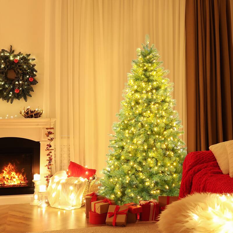 Gymax Pre-Lit 6' Artificial PVC Christmas Tree Hinged 560 LED Lights
