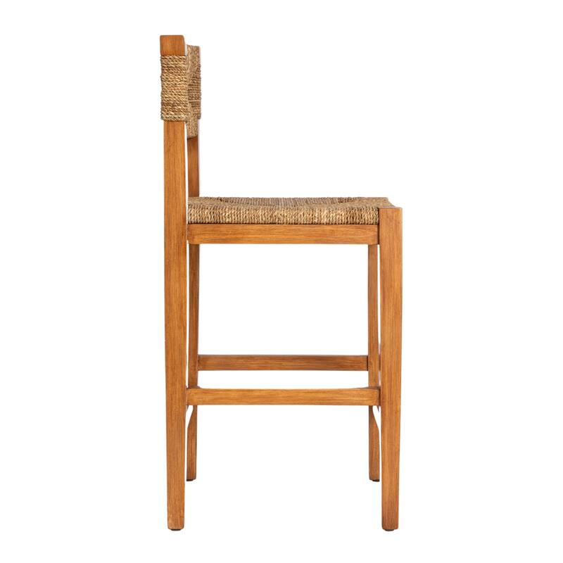 Willowbrook Solid Wood and Natural Woven Seagrass Rope Counter Stool