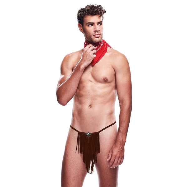 Men's Giddy Up Cowboy Lingerie Costume - As Shown