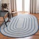 SAFAVIEH Handmade Braided Levina Country Rug - 4' x 6' Oval - Ivory/Blue