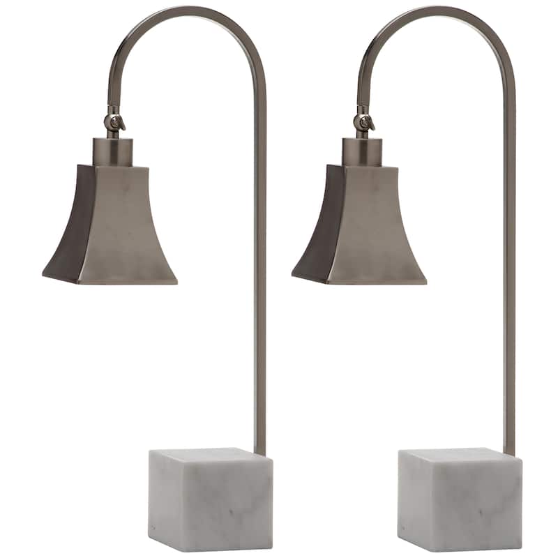 SAFAVIEH Lighting Stefani 26-inch Marble Desk Lamp (Set of 2) - 10.5"x5"x26" - 11Wx5Dx26H