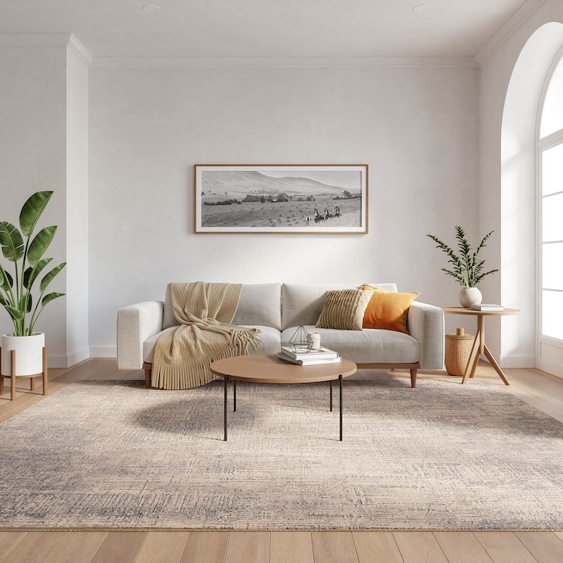 Nourison Botanical Washables Indoor only Abstract Area Rug - Taupe - 7'6" x 9'10"