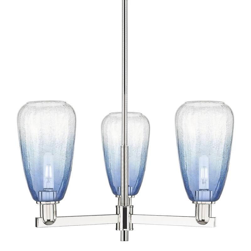 Innovations Lighting 716-3CR-9-18 Brookhaven Almond Chandelier - Polished Nickel / Sapphire Blue