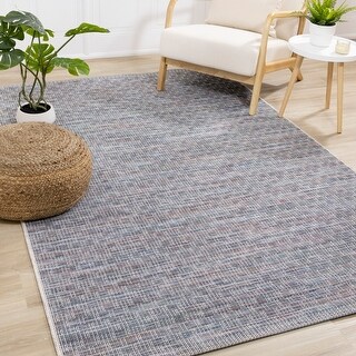 Clover Collection - Pink/Grey/Blue Woven Indoor/Outdoor Rug - Bed Bath ...