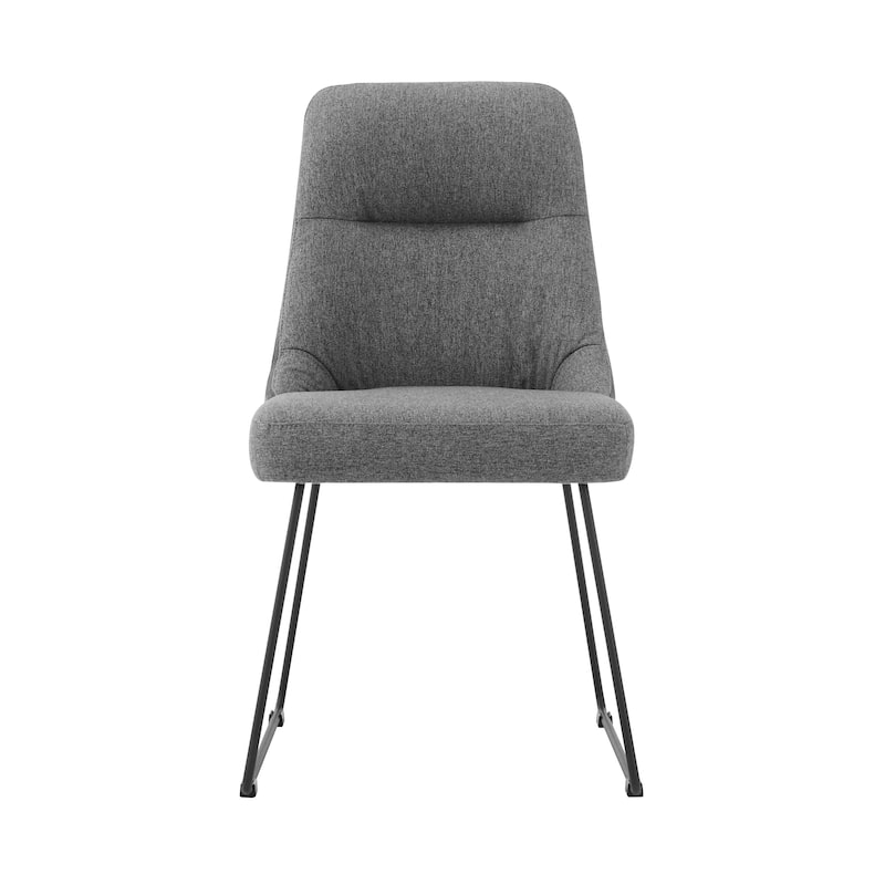 Gray Fabric and Metal Dining Room Chairs - Set of 2