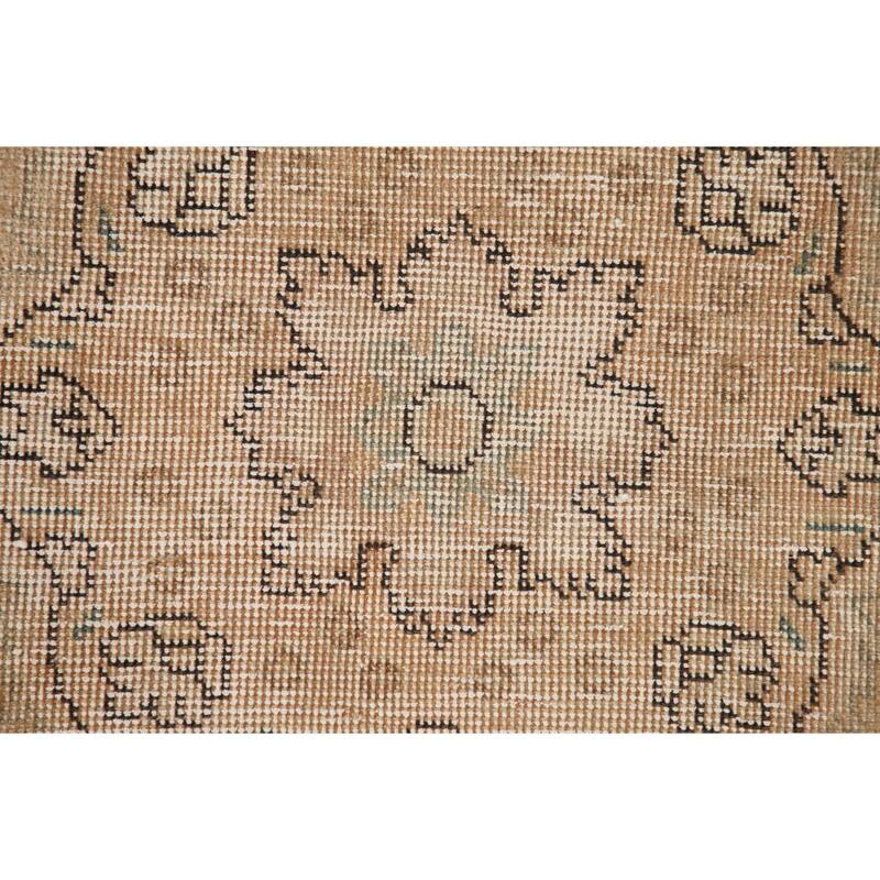 Hand Knotted Oriental 100% Wool Carpet Traditional Floral Yellow & Gold Tabriz Area Rug - 4' 8'' X 3' 1''