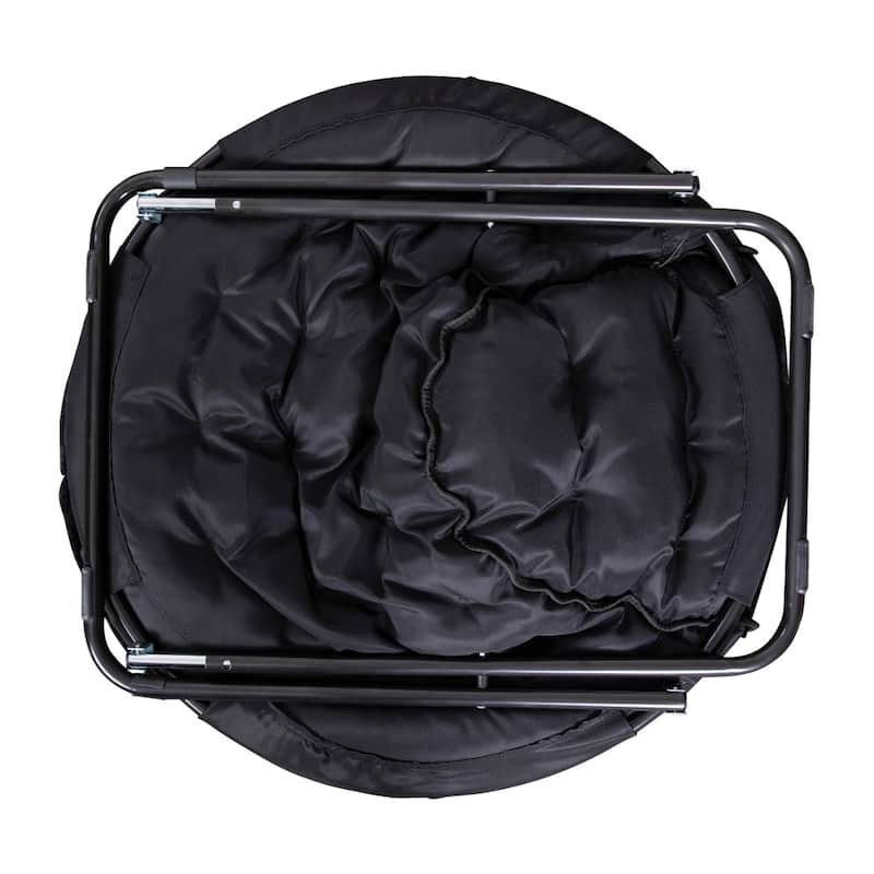 Upholstered XL Folding Saucer Chair with Ottoman - 31"D x 35.75"W x 33.5"H