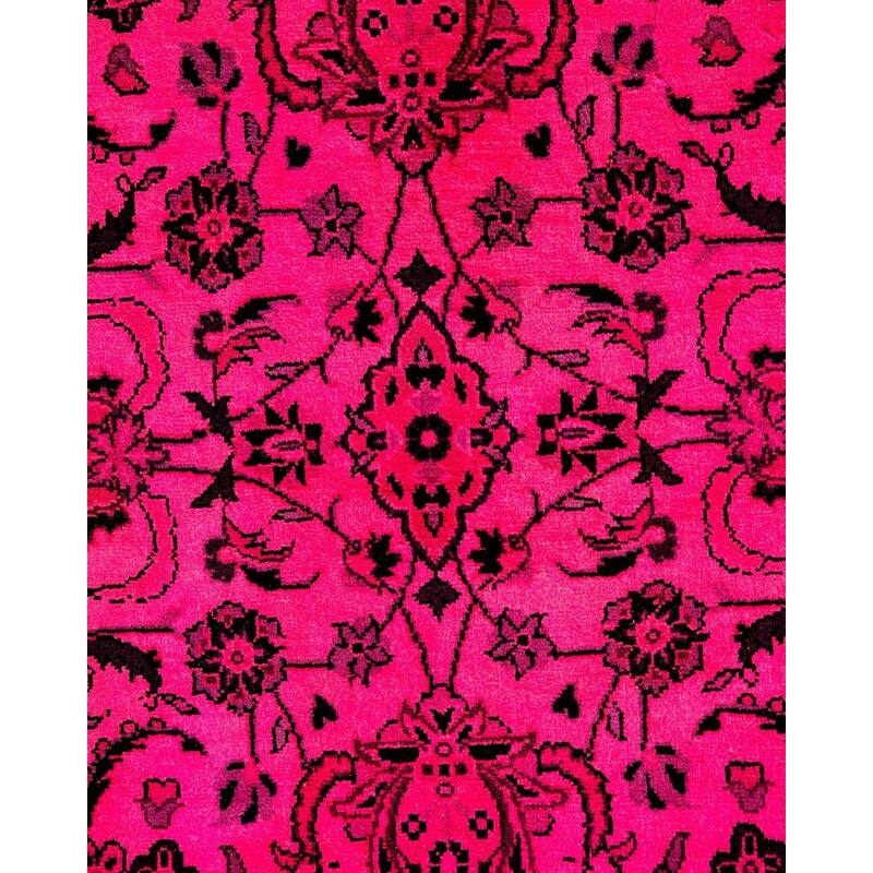 Overton Hand Knotted Wool Vintage Inspired Modern Contemporary Overdyed Pink Area Rug - 3' 1" x 5' 1"