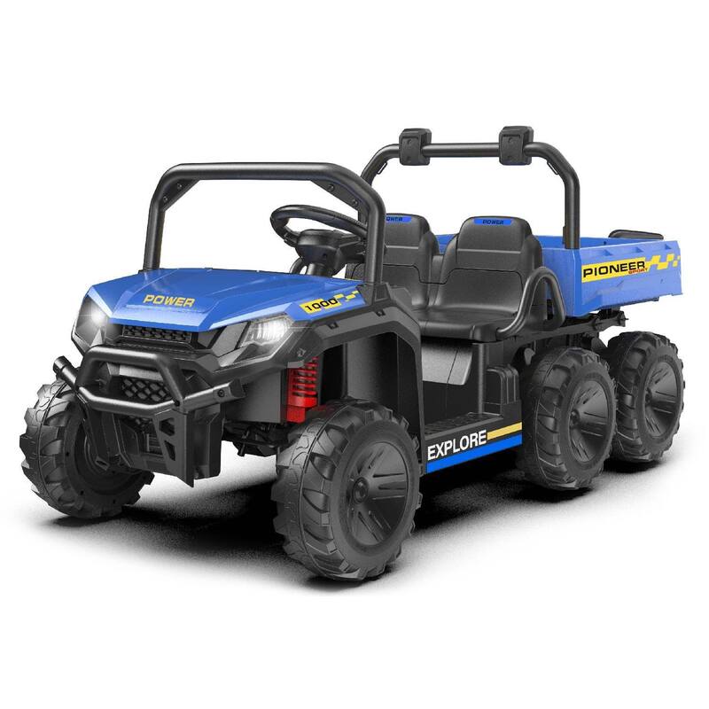 2-Seater Ride-on Toy 24V 4WD Electric Dump Truck for Kids Best Gift - Blue
