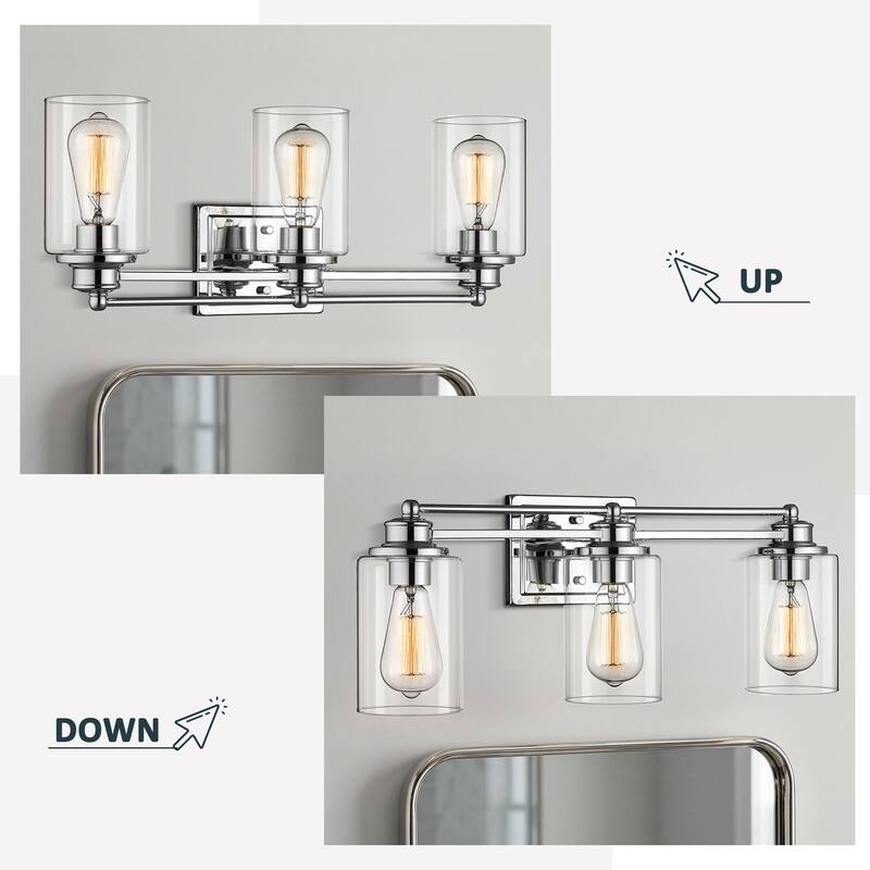 Bathroom Vanity Light,Wall Sconce Lamp Over Mirror with Clear Glass Shade