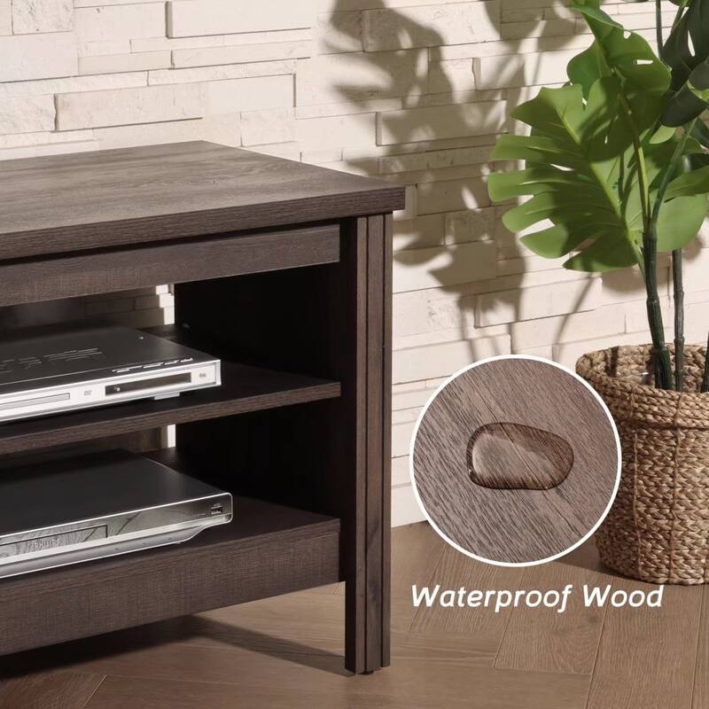 LED TV Stand for 65-75 Inch TV, TV Console with Warm White LED Light