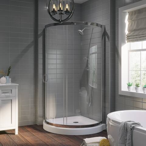 Ove Decors Breeze 36-inch Base and Glass Panels Shower Enclosure
