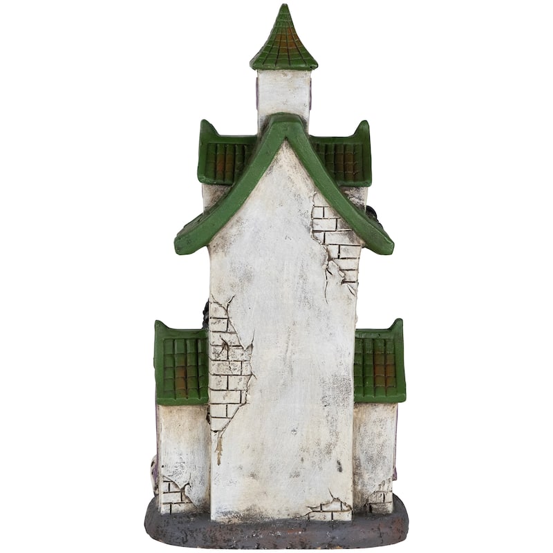 LED Lighted Haunted House with Skulls Halloween Decoration - 22.75"