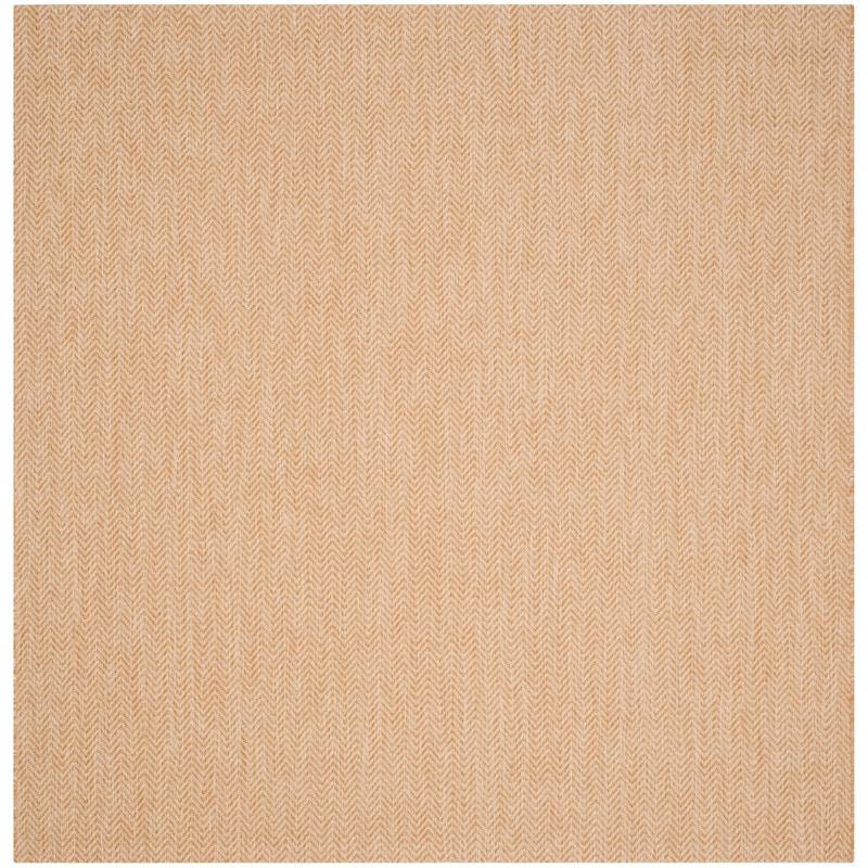 SAFAVIEH Courtyard Ilmur Indoor/ Outdoor Waterproof Patio Backyard Rug - 6'7" Square - Natural/Cream