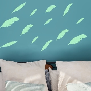 Walplus Peel and Stick Glow In The Dark Feather Wall Sticker Home Room Decor