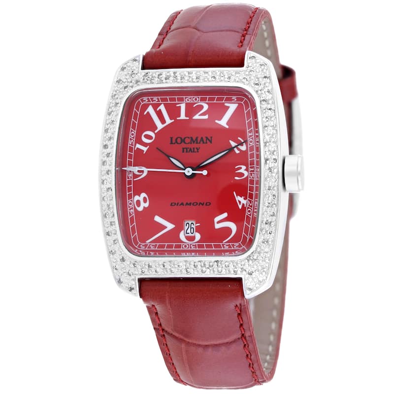 Locman Women's Diamond Classic Red Dial Watch - 487RD2D/RD - 6 (36)